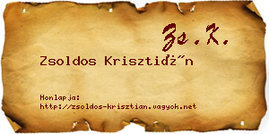 Zsoldos Krisztián névjegykártya