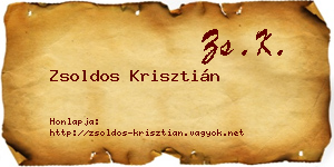 Zsoldos Krisztián névjegykártya